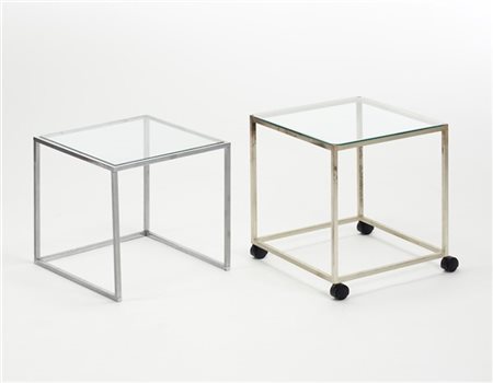 Lino Sabattini Lotto composto da un carrellino e un tavolino. Bregnano, anni '80