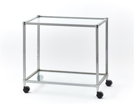 Lino Sabattini Carrello a due ripiani. Bregnano, anni '80. Struttura in metallo