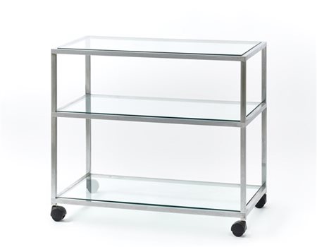 Lino Sabattini Carrello a tre ripiani. Bregnano, anni '80. Struttura in metallo