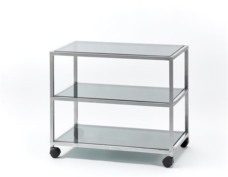 Lino Sabattini Carrello a tre ripiani. Bregnano, anni '80. Struttura in metallo