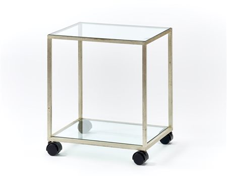 Lino Sabattini Carrello a due ripiani. Bregnano, anni '80. Struttura in metallo