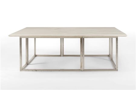 Lino Sabattini Tavolo da salotto. Bregnano, anni '80. Piano in marmo e base comp