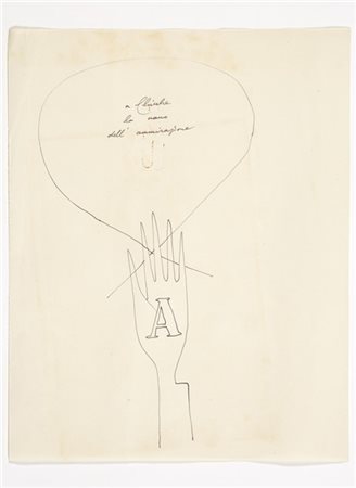 Gio Ponti "A Chicche la mano dell'ammirazione"
Milano, anni '50. Composizione di