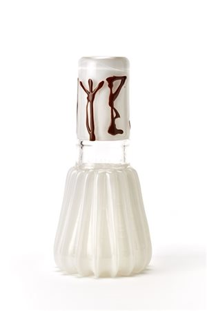 Riccardo Licata Vaso con corpo cilindrico in vetro soffiato e incamiciato traspa