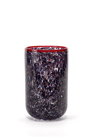 Gae Aulenti Vaso cilindrico della serie "Neverrino". Vistosi, Murano, anni '70.