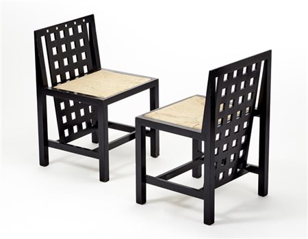 Charles Rennie Mackintosh Due sedie modello "D.S.3". Produzione Cassina, Meda, 1