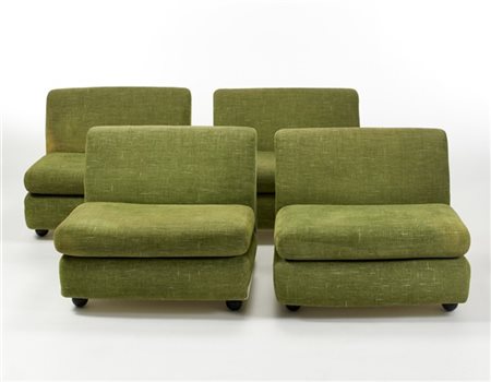 Mario Bellini Lotto di quattro poltrone componibili senza braccioli modello "Ama