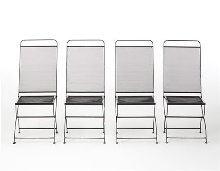 Luigi Caccia Dominioni Quattro sedie modello "S4 Nonaro". Produzione Azucena, Mi