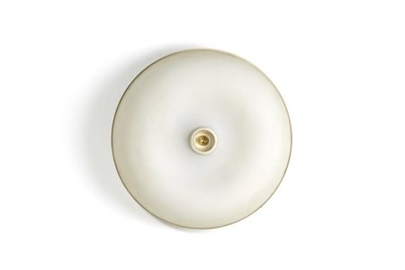 Fontana Arte Lampada a plafone con struttura in alluminio laccato bianco, ottone
