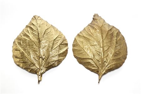 Bottega Gadda Coppia di paralumi per lampade. Italia, anni '70. Lamina e profila