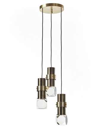 Gaetano Missaglia Lampada a sospensione a tre luci. Produzione Missaglia, Italia