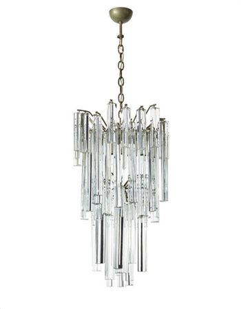 Venini Lampada a sospensione modello "Trilobo". Murano, anni '60. Struttura in m