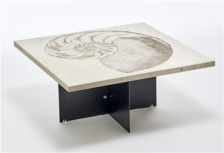 Nerone e Patuzzi Tavolo da soggiorno M CONCHIGLIA (TS/CTM). Torino, anni '70. Ba