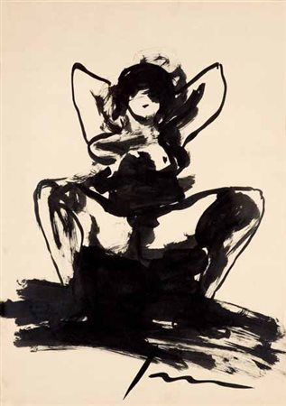 Lucio Fontana Rosario 1899 – Comabbio 1968 FIGURA FEMMINILE inchiostro su...