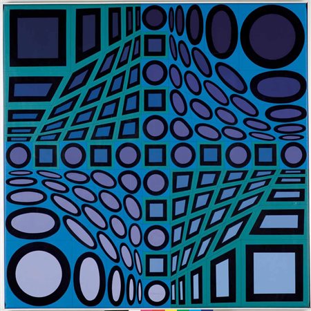 Victor Vasarely Pécs 1906 – Parigi 1997 CHARK, 1972 olio su tela, cm 100x100....