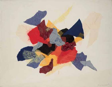 Giulio Turcato Mantova 1912 – Roma 1995 ACROPOLI tecnica mista e collage su...