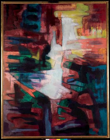 Antonio Corpora Tunisi 1909 – Roma 2004 TENSIONE, 1957 olio su tela, cm...