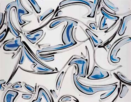 Gianni Asdrubali Tuscania 1955 MICROBI, 1990 olio su tela, cm 125x160,5....