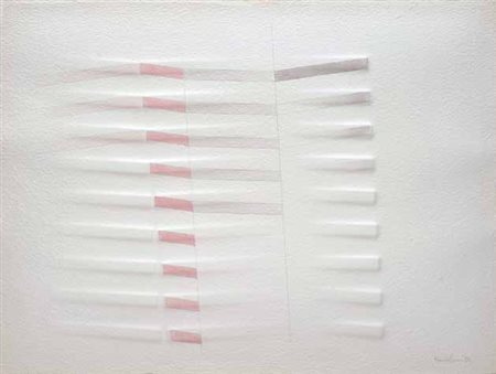 Agostino Bonalumi Vimercate 1935 SENZA TITOLO, 1985 tecnica mista su carta...