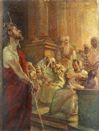 GIULIO BOETTO<BR>Torino 1894 - 1967<BR>"Cristo davanti a Pilato"