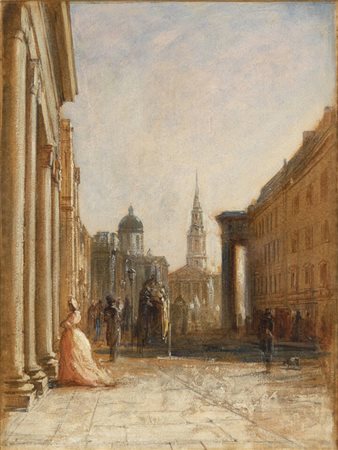 ANTONIO FONTANESI<BR>Reggio Emilia 1818 - 1882 Torino<BR>"Londra. National Gallery" 1865-1866