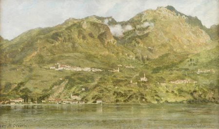 MARCO CALDERINI<BR>Torino 1850 - 1941<BR>"Val Solda sul Lago di Lugano" 1877