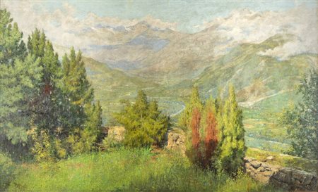 GIOVANNI GIANI<BR>Torino 1866 - 1937<BR>"Estate in valle" 1901