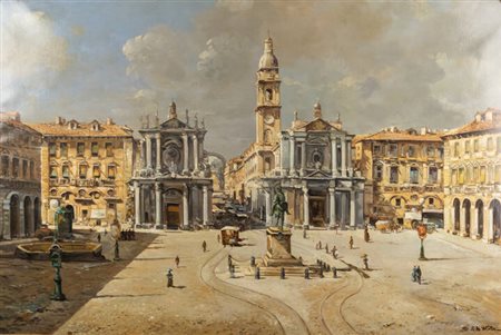 GIUSEPPE DE WINTER<BR>XIX/XX SECOLO<BR>"Torino - Piazza San Carlo"