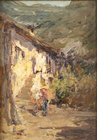 GIUSEPPE BUSCAGLIONE<BR>Ariano Irpino (AV) 1868 - 1928 Rivoli<BR>"Quiete alpina"