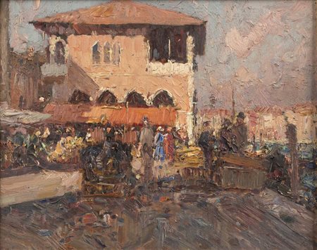 ALESSANDRO LUPO<BR>Torino 1876 - 1953<BR>"Mercato veneziano"