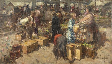 ALESSANDRO LUPO<BR>Torino 1876 - 1953<BR>"Mercato torinese"