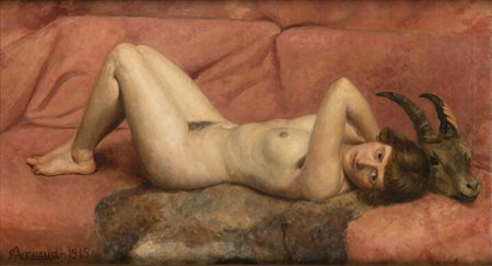 GIOVANNI JR. ARNAUD<BR>Caraglio di Cuneo 1888-1948<BR>"Modella in posa con testa di caprone" 1915