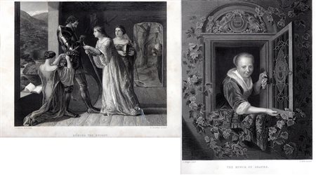 Due stampe inglesi di G.Levy "The Bunch of Grapes" cm.32x24 e di W.Ridgway...