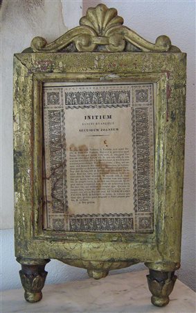 Cartagloria in legno intagliato e dorato cm.43,5x24 - XVIII secolo - senza vetro