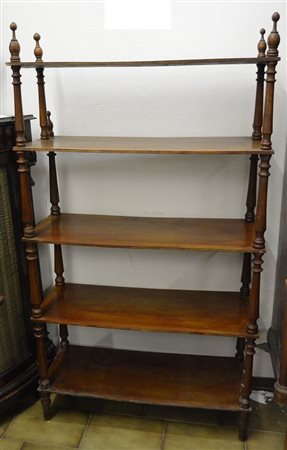 Etagere in noce a cinque ripiani cm.80x32x146 - XIX secolo