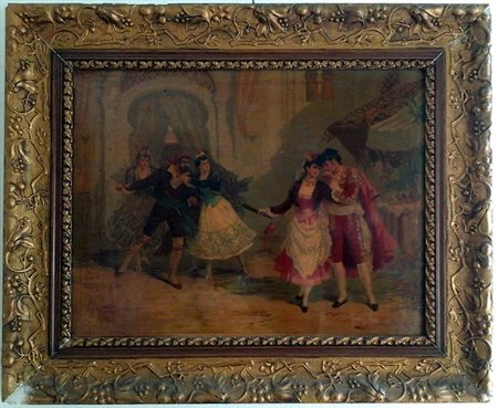 Carmen II - Oleografia applicata su tela cm.39x51 - etichetta al retro