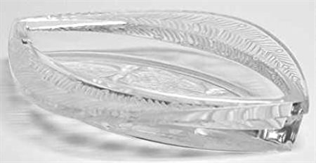 Lalique, Posacenere in vetro satinato decorato a Libellule con scatola...