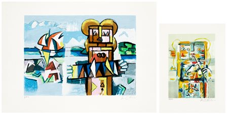 IBRAHIM KODRA (1918-2006) - Lotto unico di 2 opere grafiche: