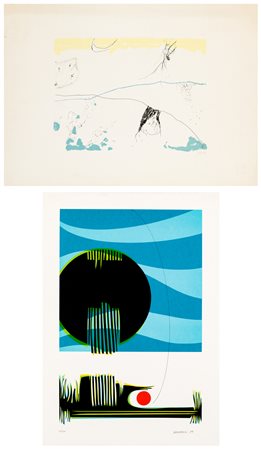 AUTORI VARI (RACITI, BECHERONI) - Lotto unico di 2 litografie