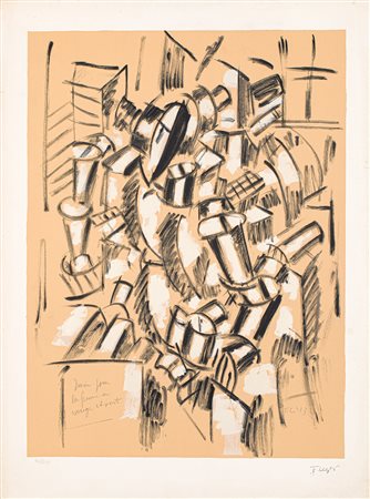 FERNAND LÉGER (D'APRÈS) - Dessin pour la Femme en rouge et vert