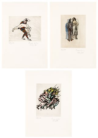 PRIMO CONTI (1900-1988) - Lotto unico di 3 acqueforti