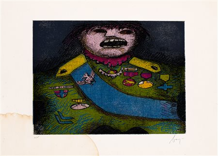 ENRICO BAJ (1924-2003) - Anamorfosi di generale, 1971