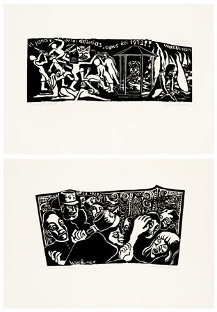 TRUDE WAEHNER (1900-1979) - Lotto unico composto da 2 linoleografie