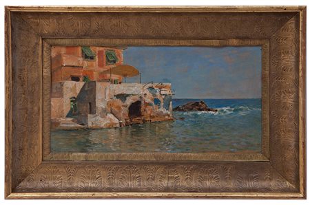 Edoardo Monteforte Polla 1849 - Napoli 1933 Boccadasse olio su tavola cm...