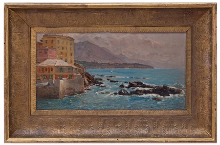 Edoardo Monteforte Polla 1849 - Napoli 1933 Boccadasse olio su tavola cm...
