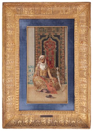 Salvatore Postiglione Napoli 1864 – 1929 Giovane arabo con turbante olio su...