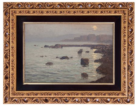 Aurelio Catti Palermo 1895 - 1966 Scorcio di Palermo olio su tavola cm 20.5x30.5