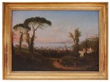 Gaetano Gigante Napoli 1770 – 1840 Veduta di Napoli olio su tela cm 73x103