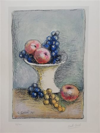 Carlo Carrà, "Natura morta con uva" 1962