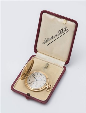 OROLOGIO DA TASCA IWC Cassa savonnette in oro giallo 18K, corona di carica a...